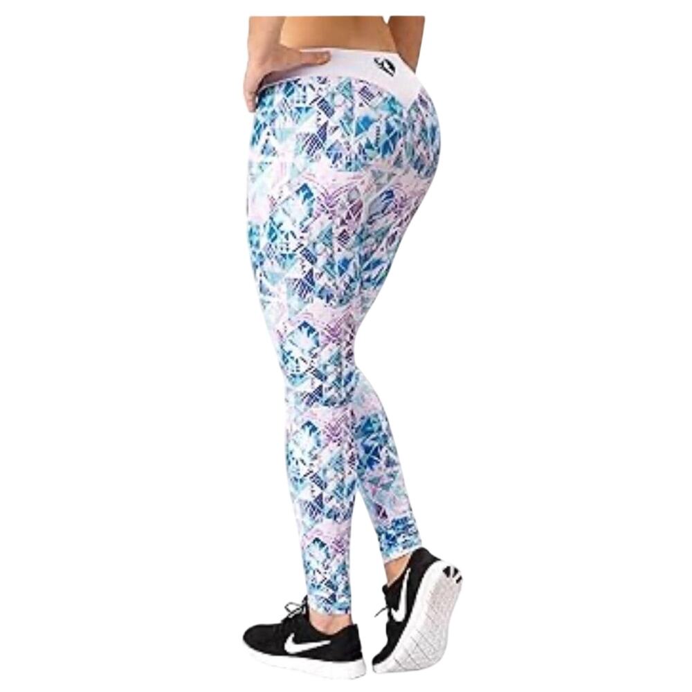 Womens Best Geometric Print Activewear Leggings Workout Fitness Athleisure XS